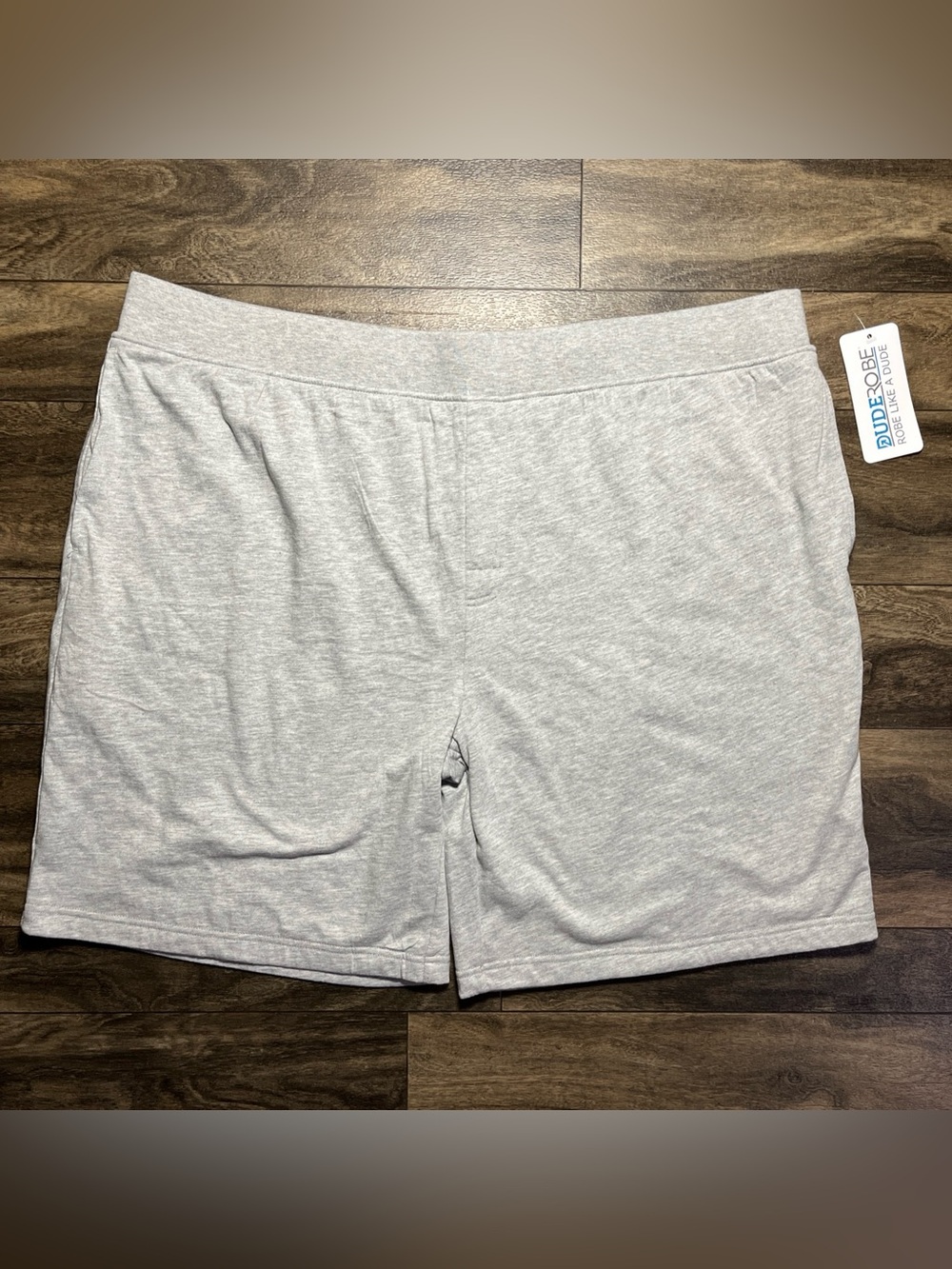 Dude Robe Shorts Mens 2XL/3XL Grey 8" Inseam Terry Lined Luxury Loungewear